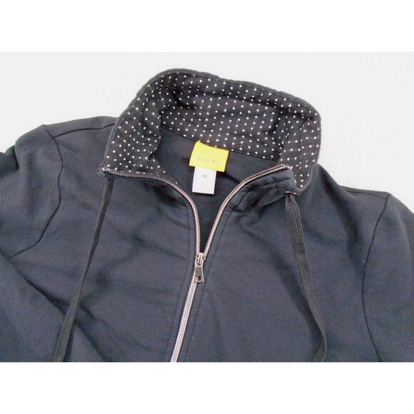 Ruby Rd. Women's Zipper Sweater Size Medium Black Thin w/ Drawstring - Picture 2 of 16